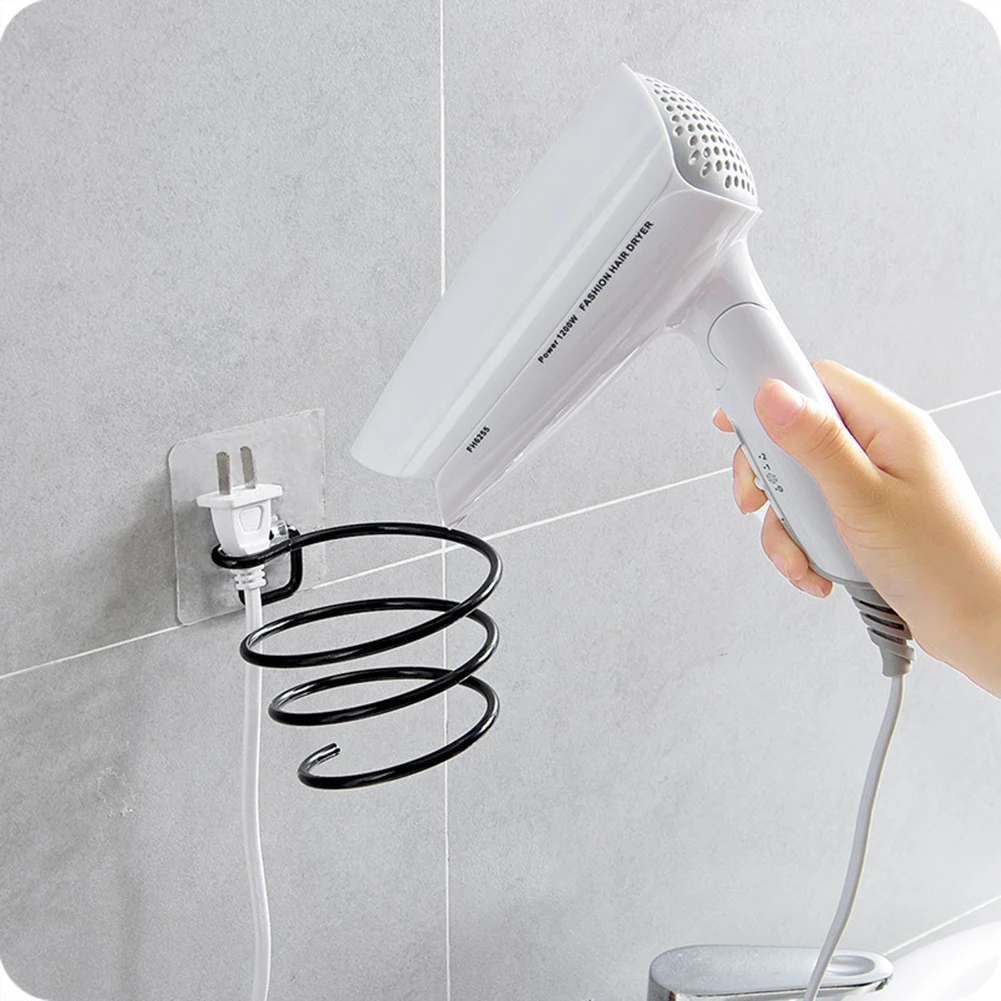 Железный Держатель для фена полка хранения в ванной комнате настенный держатель