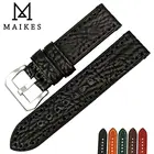 Ремешок для часов MAIKES из коровьей кожи, Модный черный браслет для часов fossil, 20 22 24 26 мм