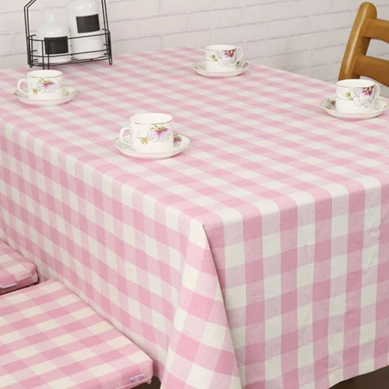 LDAJMW деревенская розовая клетчатая Скатерть прямоугольная столовая хлопковая и