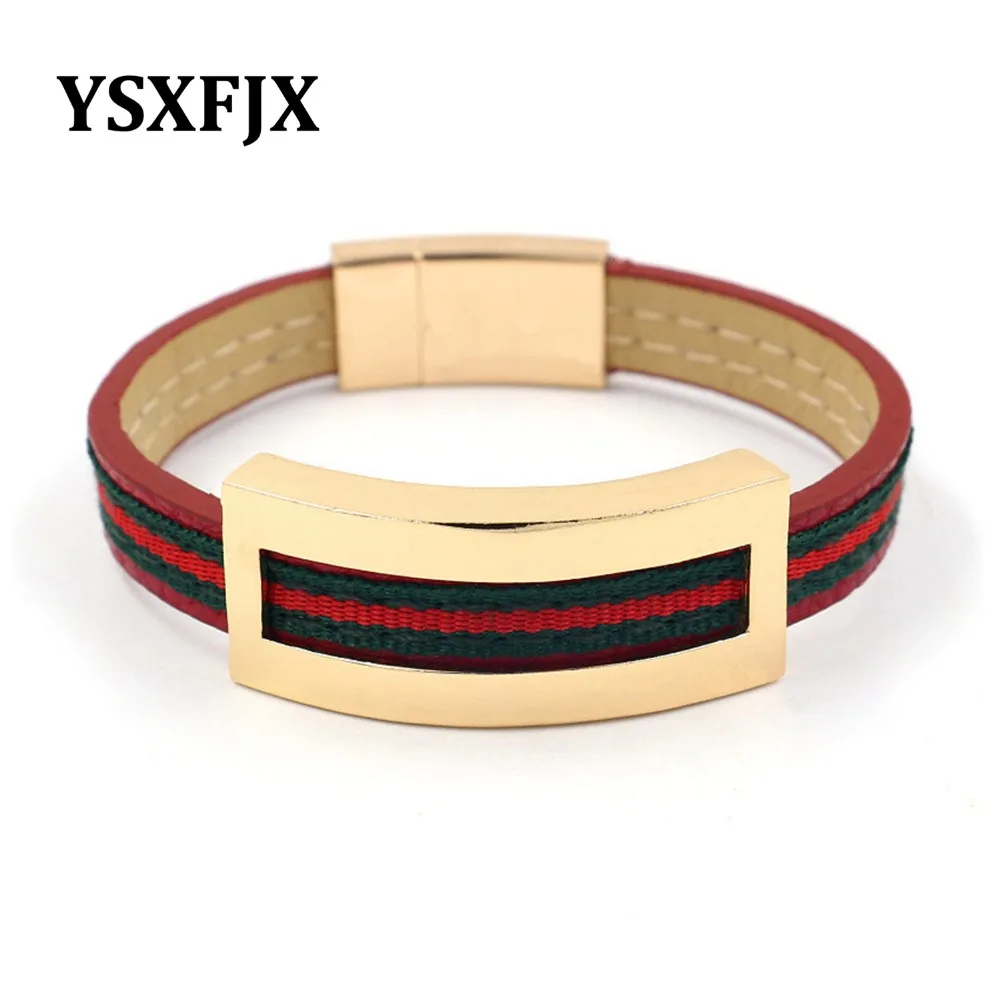 YSXFJX новые модные европейские и американские полосатые ленты Искусственная кожа