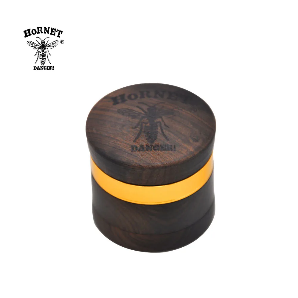 HORNET EbonyHandmade Tobacco Herb Grinder 60 мм 4 слоя алюминия травяной Grinder Дым с острыми алмазными зубами для курения