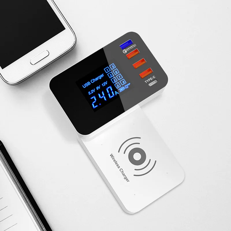 QC 3,0 USB беспроводное быстрое зарядное устройство для iPhone 8 Plus X Xs XR MAX iPad samsung S6 S7 Edge S8 S9 Plus быстрое зарядное устройство зарядная станция