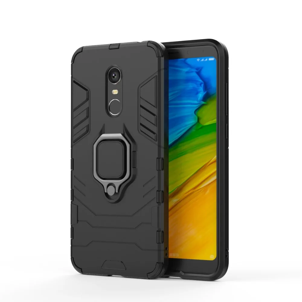 HengLiTai роскошное кольцо Броня чехол для Xiaomi Redmi 5 Plus с магнитной защитой от падения