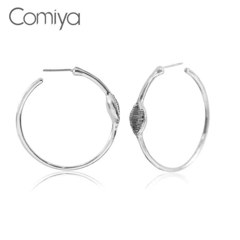 Женские массивные серьги Comiya круглая подвеска корейское ювелирное изделие