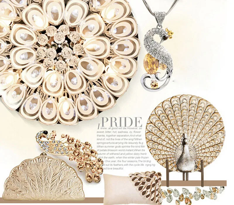 Светодиодный светильник с павлиньим кристаллом современный для гостиной