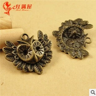

A3544 Free Shipping 30pcs/bag size 35*29mm bronze color owl Antique diy pendant Jewelry findings for chain Clothing accessories