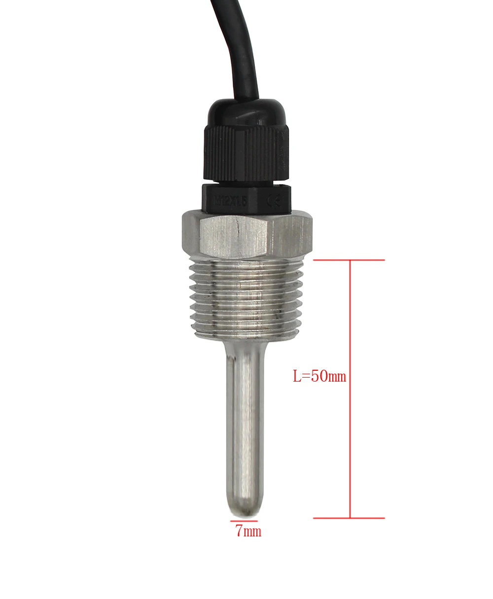 1x Цифровой Датчик температуры DS18B20 G1/2 &quotрезьбовой зонд диаметр = 7 мм 1 м 3 жильный