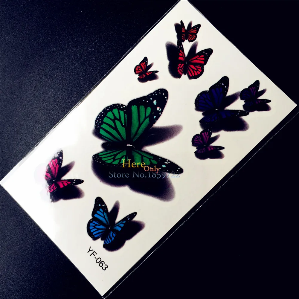 Водонепроницаемые 3d-наклейки с бабочками временная татуировка подарок для детей