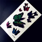 Водонепроницаемые 3d-наклейки с бабочками, временная татуировка, подарок для детей, переводная паста для татуировок, тату с лицом и руками