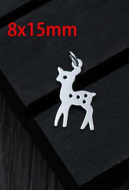 3 925 пробы, серебряные, Полые Подвески, звезда/Слон/Дельфин/олень, милые, красивые, серебряные подвески для браслетов, сделай сам, ювелирное изделие - Окраска металла: 3
