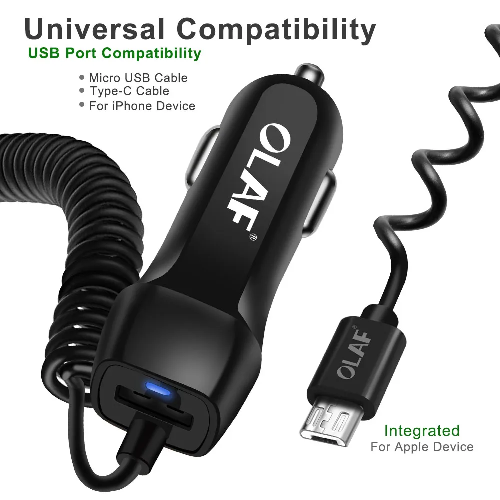 Олаф зарядных порта USB для автомобиля Зарядное устройство iphone X 7 samsung S9 S8 плюс