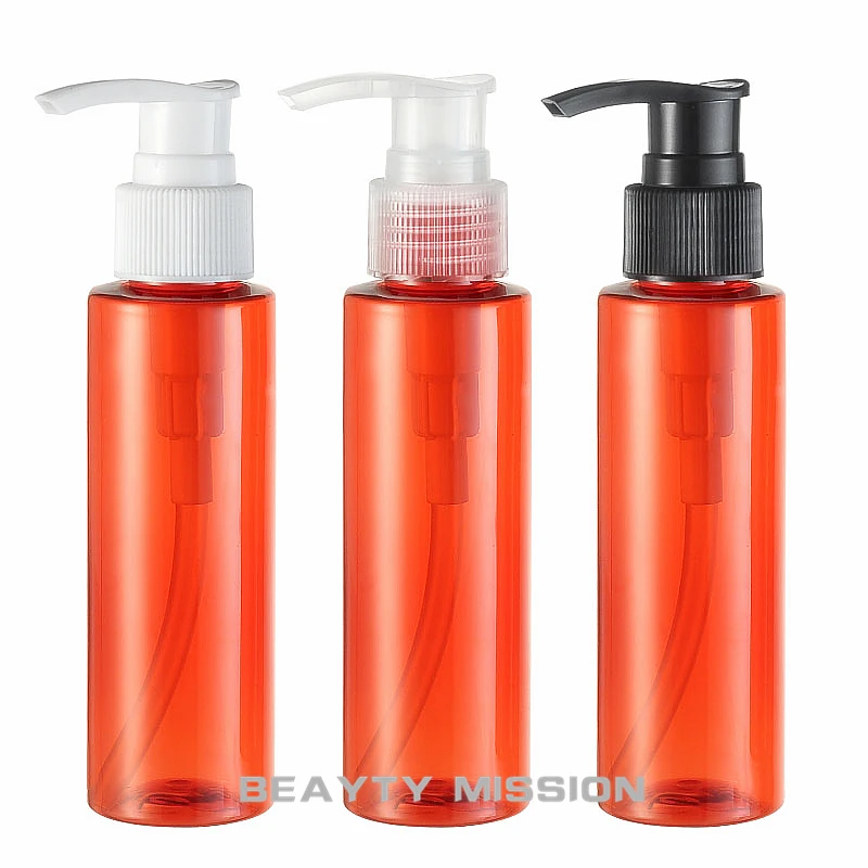 48 шт/LOT-100ML спиральная бутылка для лосьона красный пластиковый косметический