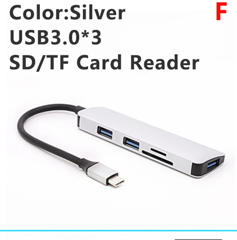 USB C адаптер Алюминиевый 3 0 концентратор порта Тип 1 сплиттер с SD/TF для MacBook Pro Samsung