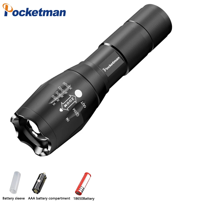 Package C 8000LM светодиодный фонарик 18650 Факел Водонепроницаемый перезаряжаемые XM-L T6 L2 5 Режим Масштабируемые свет для 3x AAA или 3,7 v Батарея - Испускаемый цвет: Package C