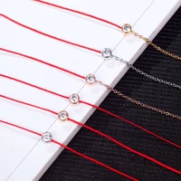 yun ruo brand gold silver color zircon crystal red line bracelet charms 316 l stainless steel jewelry woman chain prevent fade