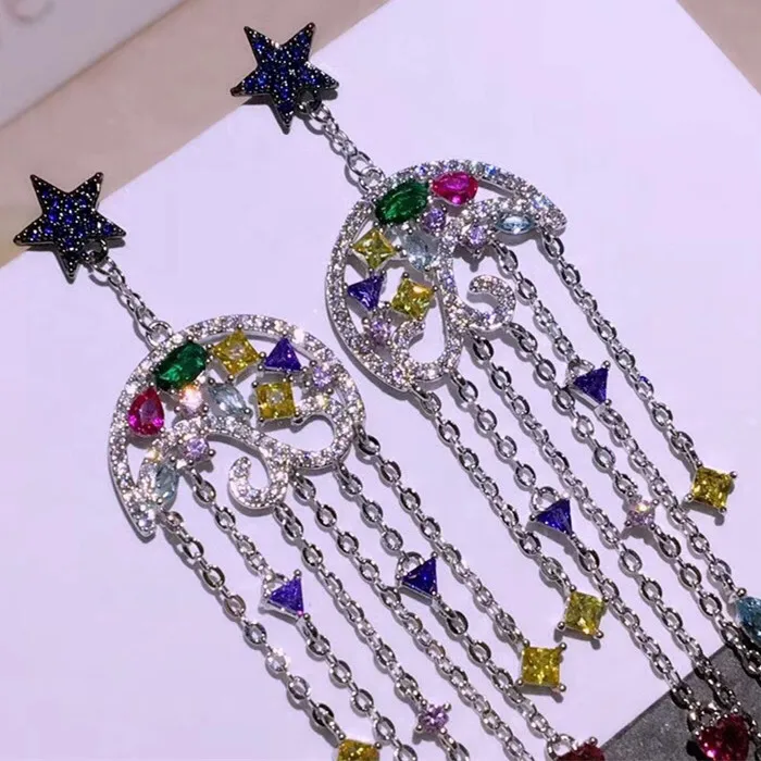 Модные дизайнерские Медь Jewelry 3A кубического циркония вечерние серьги | Украшения