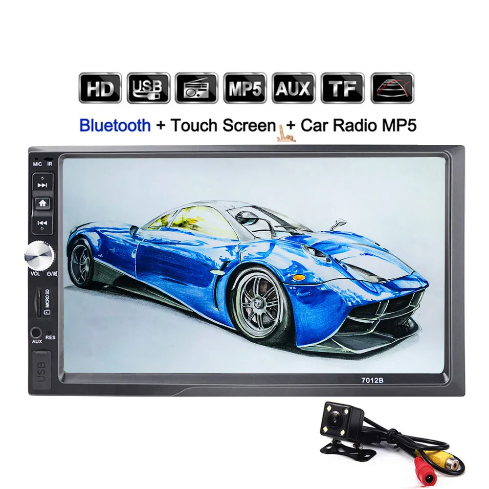 7 ''дюймовый Сенсорный экран Bluetooth 2din Авто аудио стерео MP5 заднего вида Камера