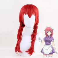 japanese anime cosplay wig amano miu off blend s red braids anime ladies wig wig cap