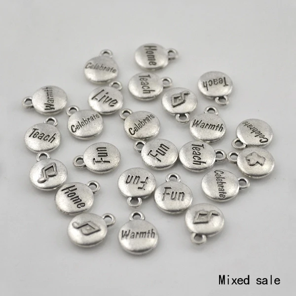 

Antique Silver Mixed Letter Tags Pendant Ancient Charms For Handmade Jewelry Bracelets Necklace Making DIY Accessories