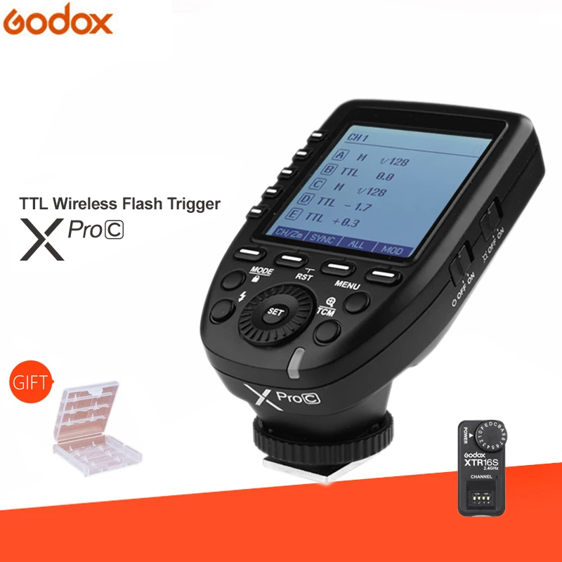 Godox XPro C E TTL 2 4G беспроводной HSS Flash Trigger + XTR 16 приемник для Canon X1R AD360/DE/QT/DP/QS/GS/GT