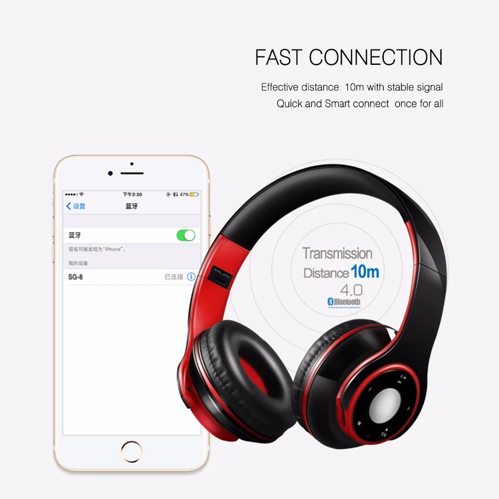 Беспроводные стереонаушники AYVVPII Bluetooth наушники со встроенным микрофоном мягкие