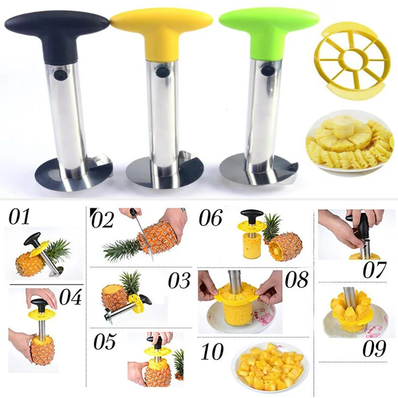 Stainless Steel Pineapple Corer Slicer Spiral Cutter Fruit Corer Peeler Stem Remover Blades for Easy Coring Kitchen Tools images - 6