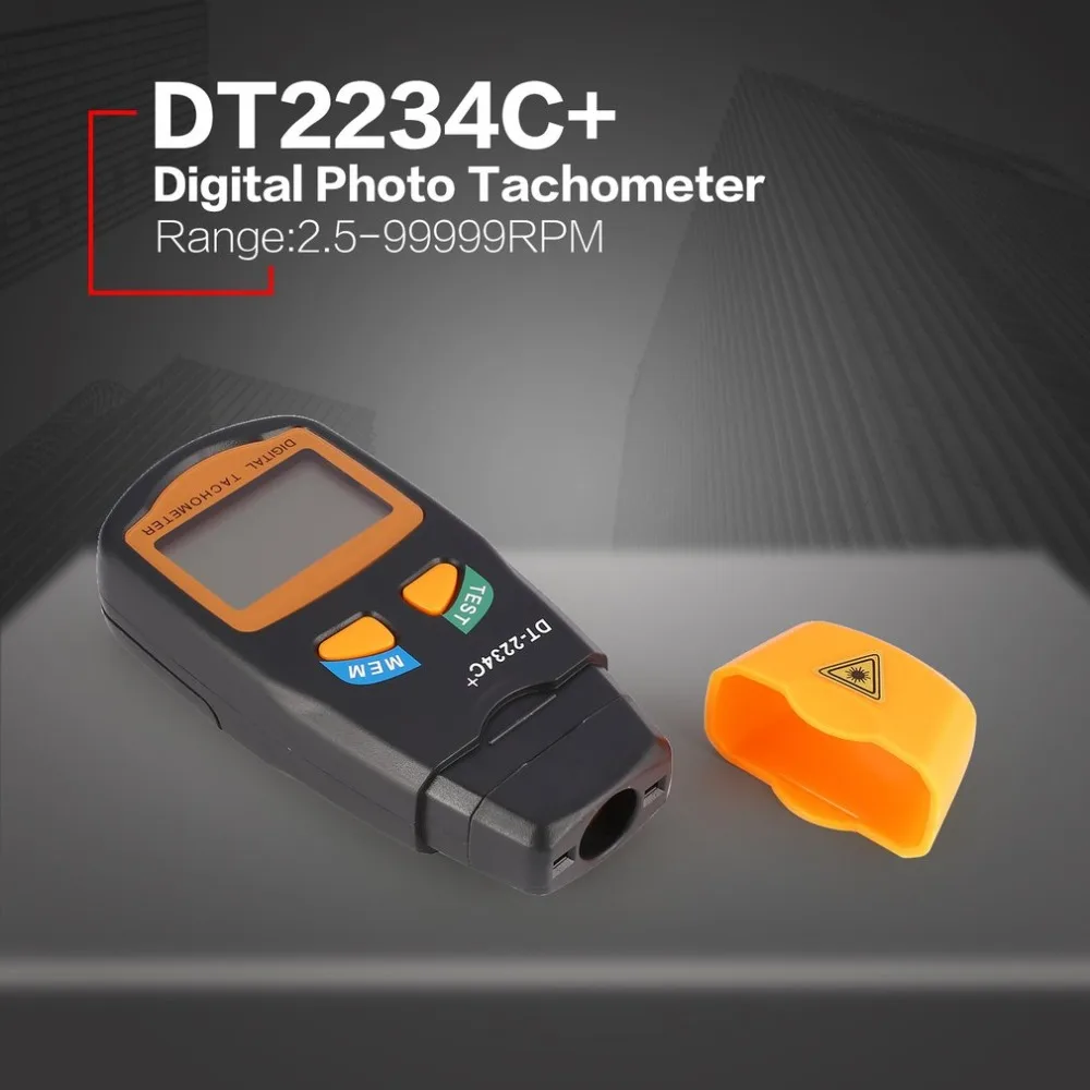 DT2234C + Ручной ЖК цифровой Мини Бесконтактный Лазерный Фото Тахометр RPM измеритель