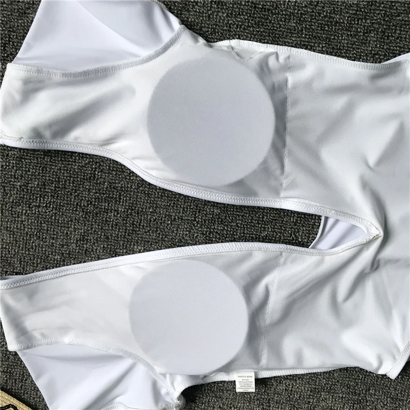2019 Summer Beachwear One Piece Swimsuit Sexy Deep V-neck Swimwear Women Backless Short Sleeve Solid Color Monokini Swim Suit | Спорт и