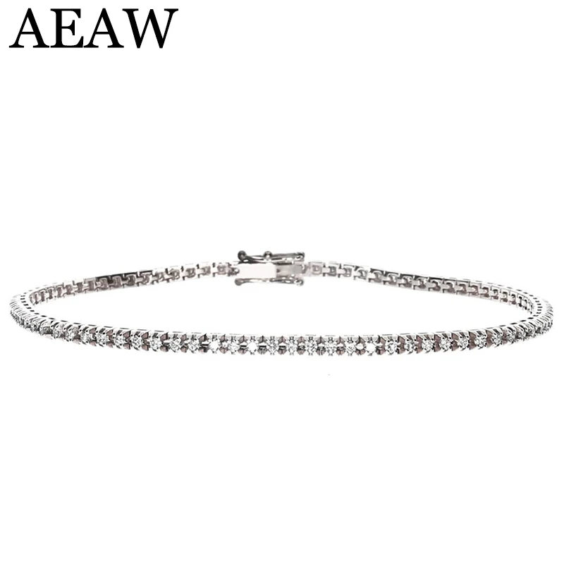 Модный стиль однотонный браслет из желтого золота 14 к 3CTW цвет DF Moissanite Lab Grown Diamond