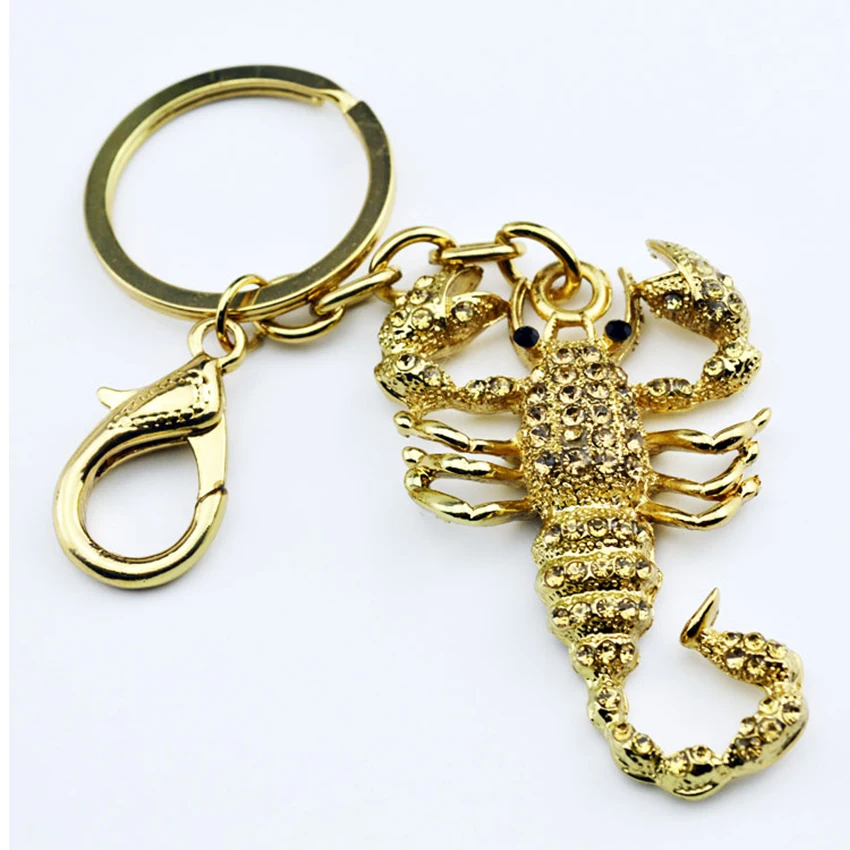 Мода скорпион металлический кулон Кристалл Шарм кошелек автомобильный брелок