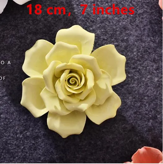 18 cm rose Керамическая модель цветка, роза, пион, Камелия, диаметр 18 см, диаметр 15 см, диаметр 12 см, креативные настенные декоративные поделки - Цвет: 18 cm rose