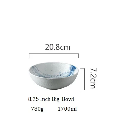 8.25 Inch Big Bowl NIMITIME, западный стиль, керамическая овальная миска для риса, Салатница, фруктовое блюдо, чашка для воды, кофейная чашка, набор посуды - Цвет: 8.25 Inch Big Bowl