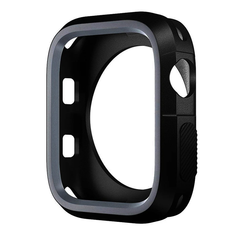 Black gray MDNEN 42 мм 38 мм анти-осенний чехол для Apple Watch чехол для Iwatch 1 2 3 4 Мягкий силиконовый чехол 40 мм 44 мм спортивный Чехол - Цвет: Black gray