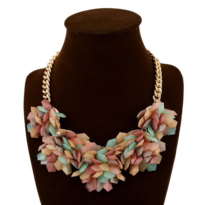 [JIMORE] Большой Цветок Заявление Ожерелье Преувеличены Желе Смолы Подвески Колье