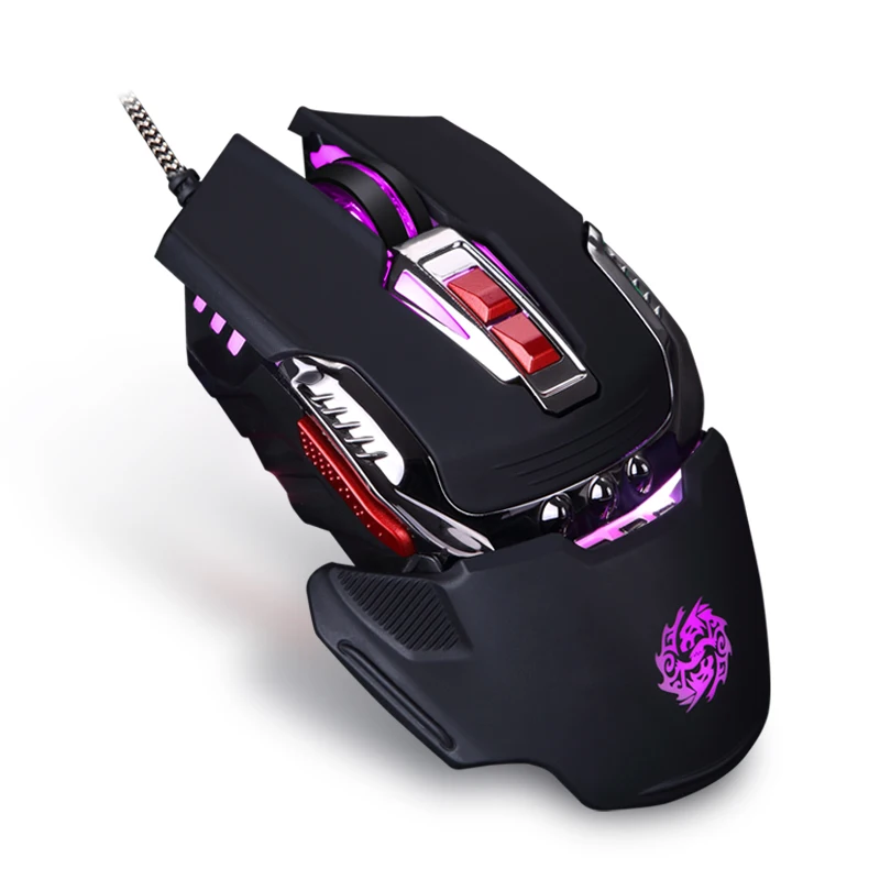 Проводная мышь USB gamer LED оптическая logitech 4800 Точек на дюйм регулируемый mause 7 кнопок