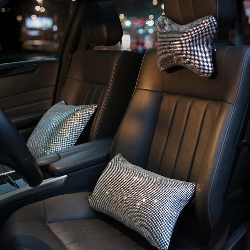 Bling со стразами и кристаллами подушка для шеи в автомобиль поддержка талии Алмаз