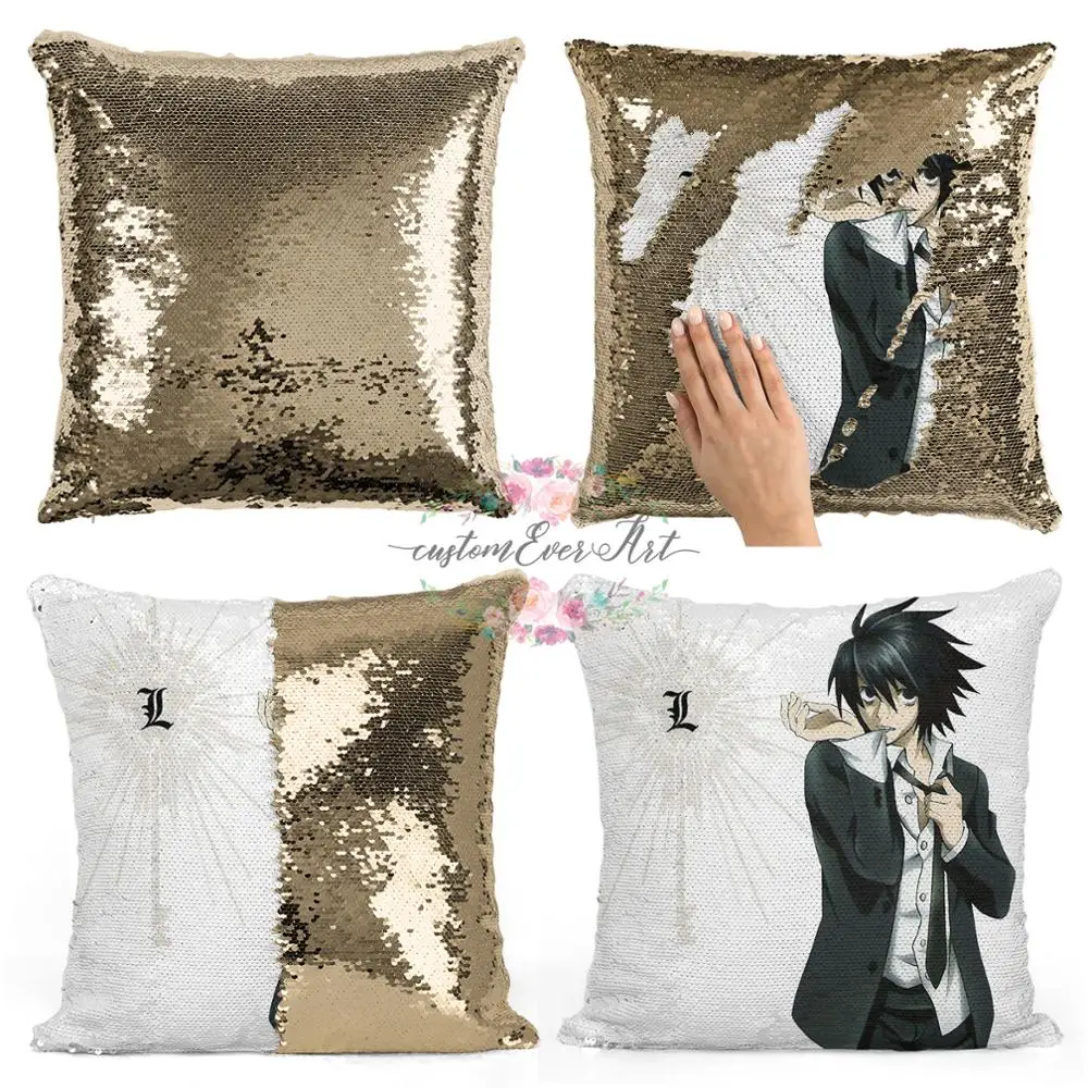 Наволочка с блестками в виде русалки Death Note L декоративная подушка для дивана