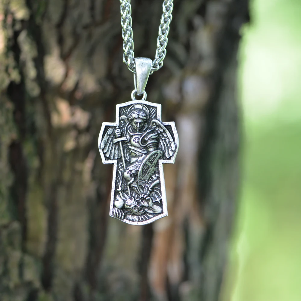Langhong, 1 шт., Свято-Майкл, Archangel, защита меня, святое Молитвенное ожерелье, религиозное ожерелье, ювелирные изделия-талисманы