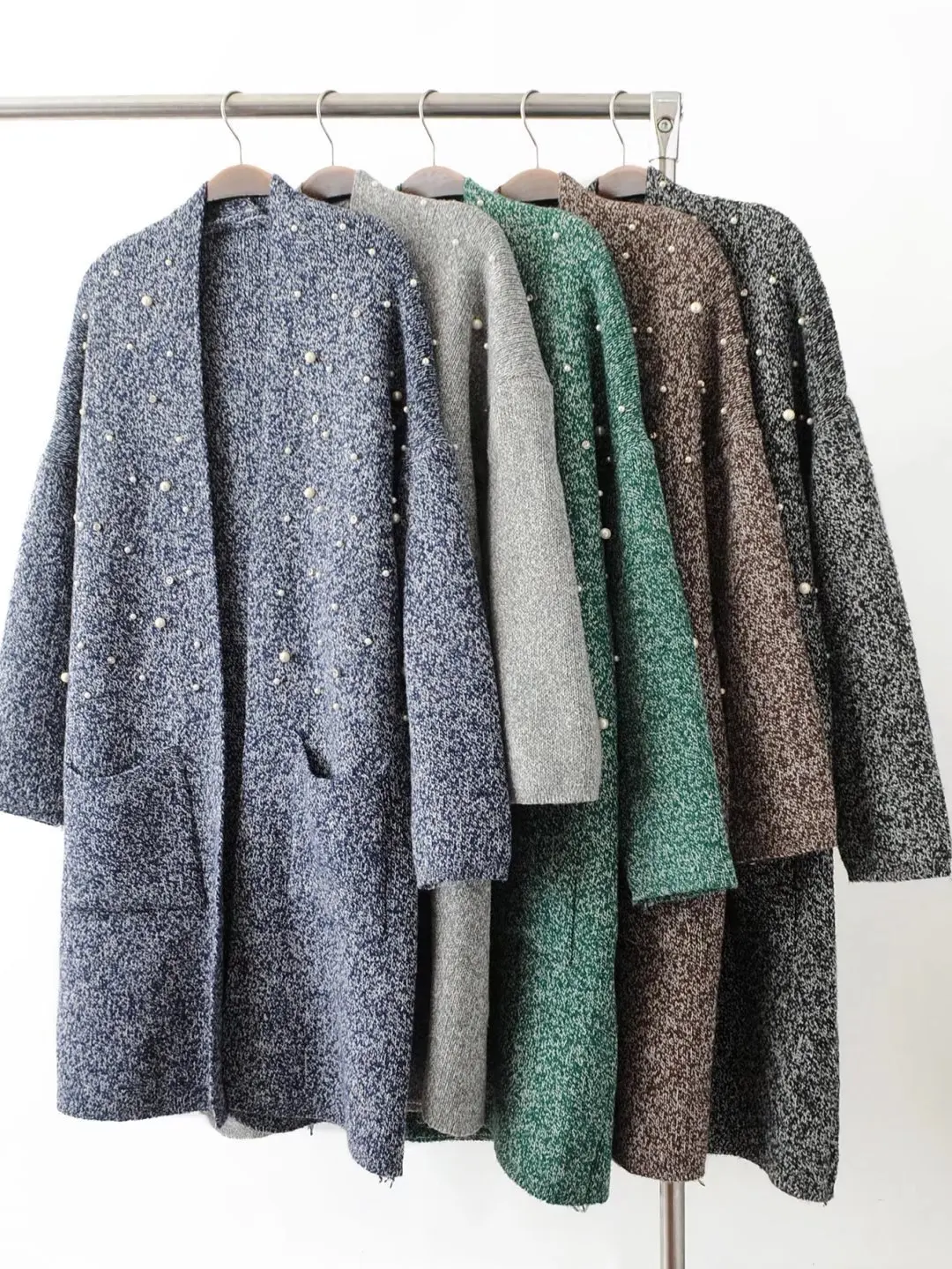A16 модный длинный свитер с жемчужным украшением кардиган|long sweaters cardigan|sweater