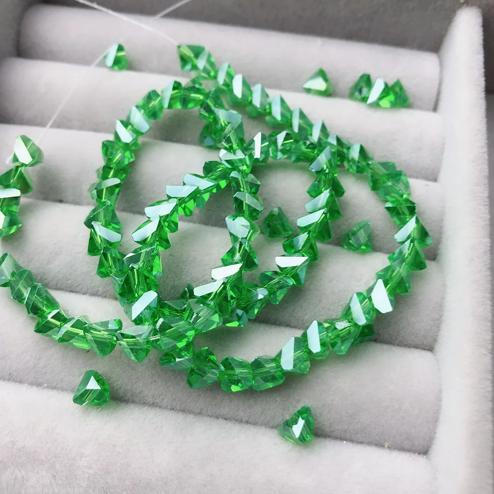 DIY браслет из драгоценных камней 3d хрустальные бусины 2 отверстия, 145 шт./лот, 4 мм 6 мм Круглый угол тетраэдрон аксессуары для одежды ремесло