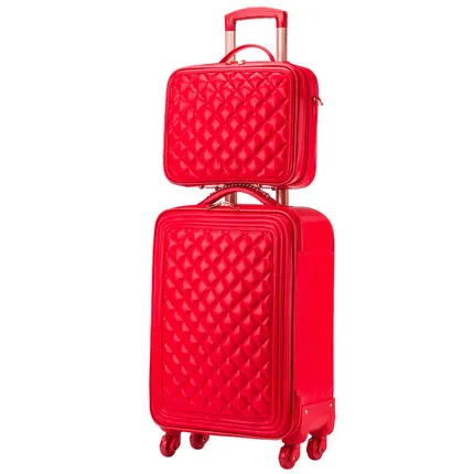 24 inch a set LeTrend Высококачественная Роскошная брендовая сумка на колёсиках, набор, Спиннер, высокая емкость, тележка, Ретро стиль, из искусственной кожи, 16/20 ', чемодан на колесиках - Цвет: 24 inch a set