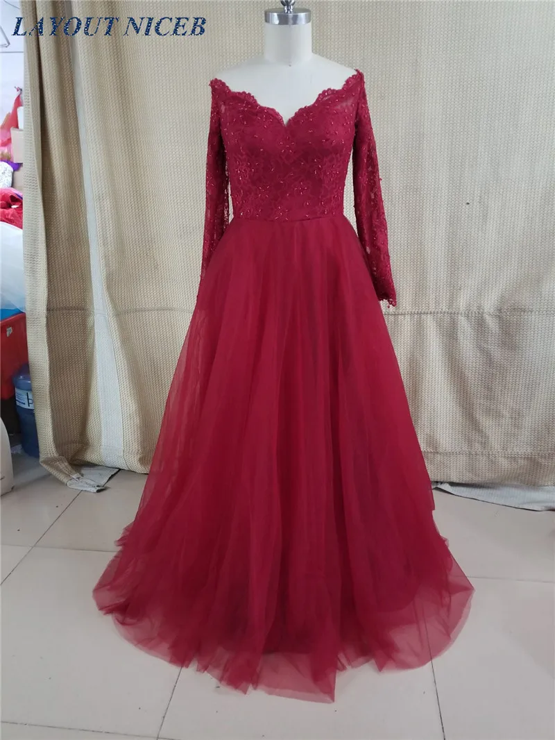 Vestido De Novia 2018 романтическое красное вечернее платье с открытыми плечами и