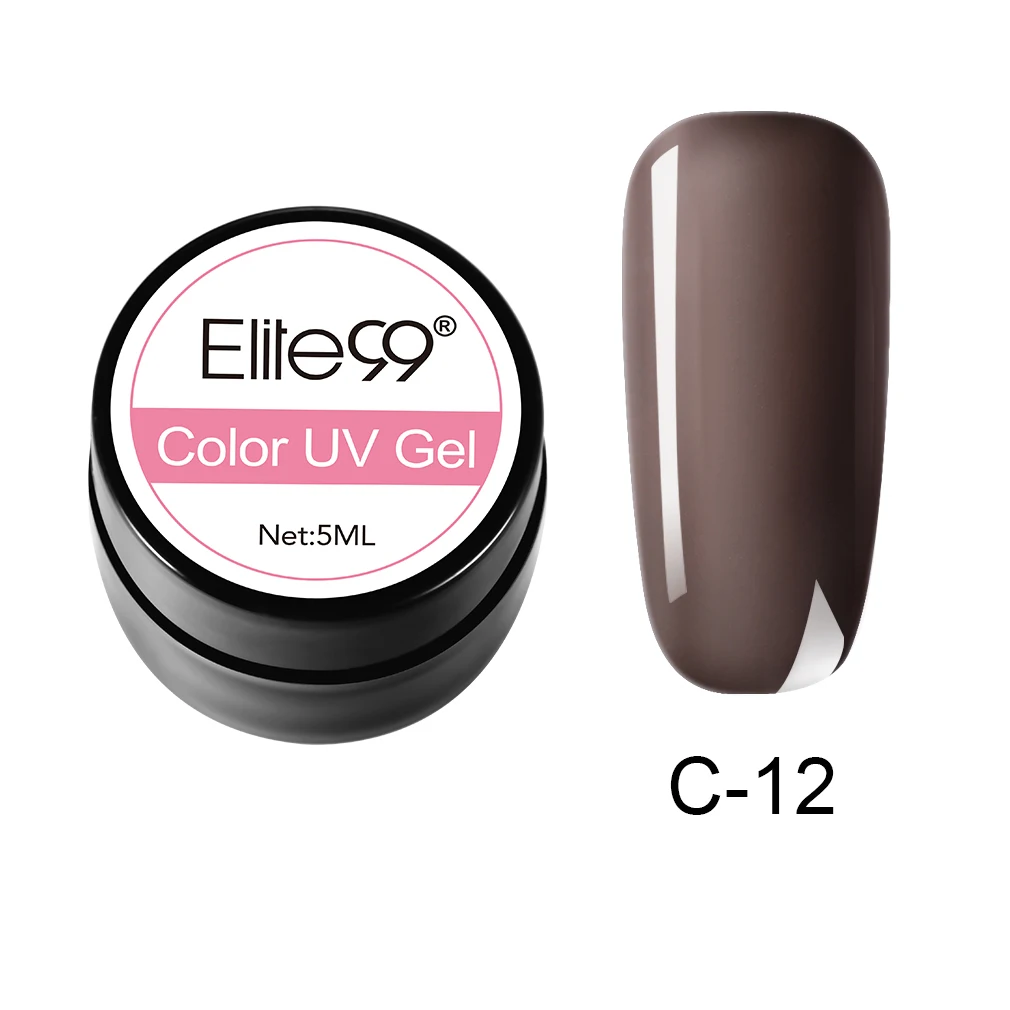 C-12 Elite99 Гель-лак гель uv Vernis светодиодный Гель-лак для ногтей художественный Гель-лак для ногтей чистый цвет Гель-лак 5 мл Гель-лак es Soak Off Nail Art - Цвет: C-12