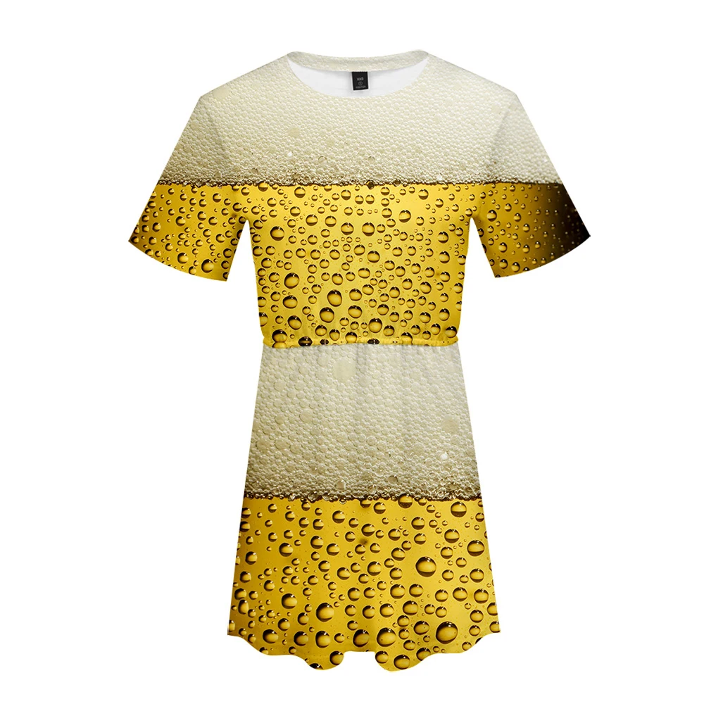 Beer day 3D dress Printed Women cute Dress Summer streetwear Dresses 2019 Hot Sale Girls Casual harajuku plus size xxl | Женская одежда