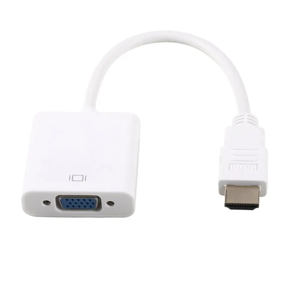 2 шт. Белый HDMI мужчина к VGA Женский видеокабель шнур конвертер адаптер 1080 P |