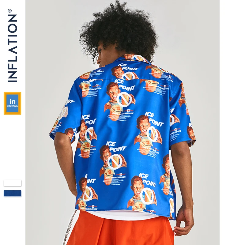 Инфляция с двуслойным покрытием концепция Для мужчин рубашки уличная гавайская