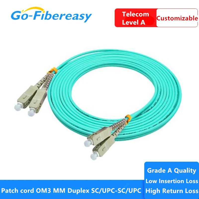 10 шт./лот fibra optica Патч-корд SC-SC 10G OM3 многомодовый дуплексный волоконный ПВХ-кабель 1