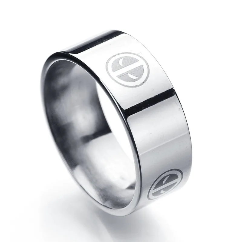 3 вида цветов дропшиппинг Дэдпул логотип из нержавеющей стали браслет кольцо