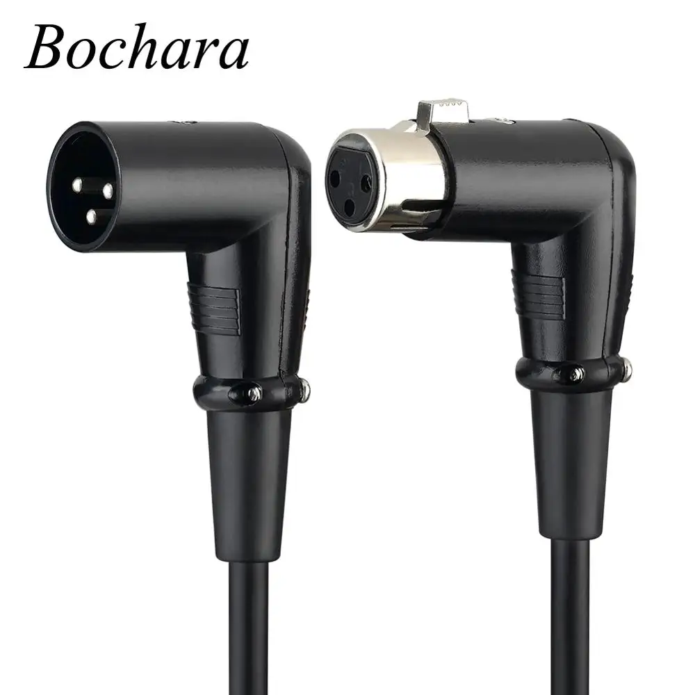 Кабель Bochara XLR с разъемом 90 градусов папа на гнездо 3 контактный аудиокабель OFC