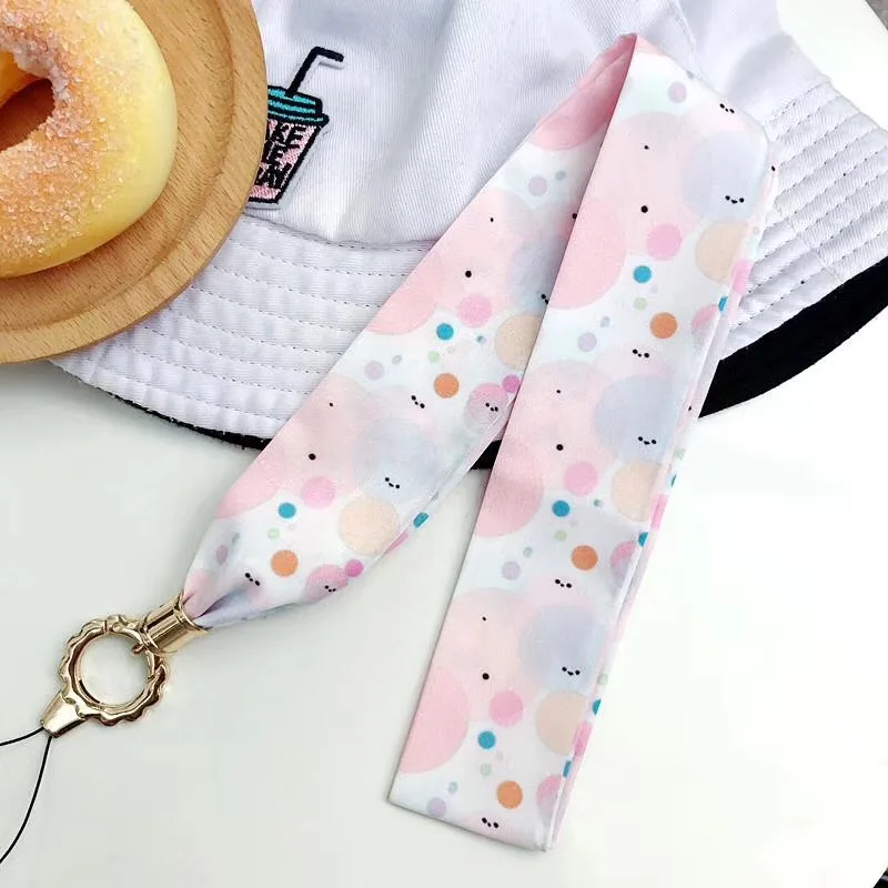 Flower Scarf Lanyard Neck Strap for keys ID Card Mobile Phone Straps Huawei USB Badge Holder DIY Hang Rope Lariat | Мобильные
